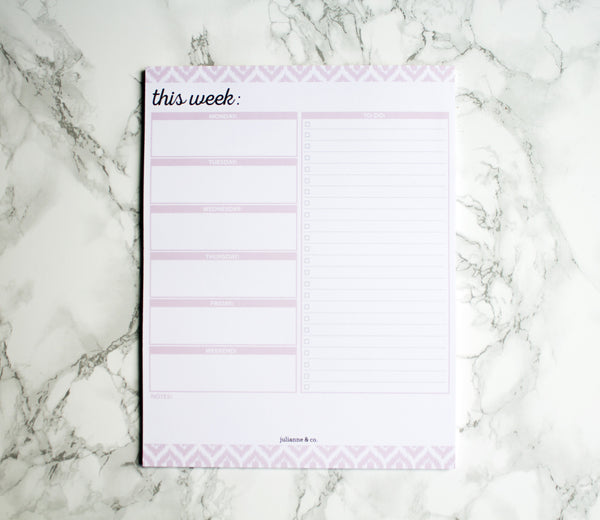 Weekly Planner Pad by Julianne & Co - Premium Weekday & Weekend Task Organizer, Undated Appointment & To-Do Tear-Away Notepad, Organize & Plan Chores & Meetings - 8.5”x 11” - 50 Paper Sheets